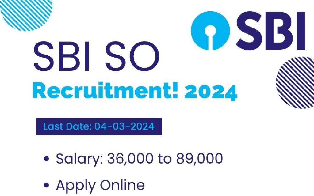 SBI SO Recruitment 2024